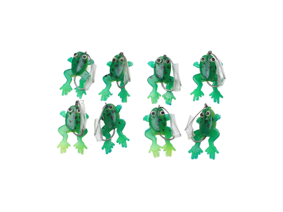 Isca de Pesca Soft Rã 8pcs Flutuante Top Water