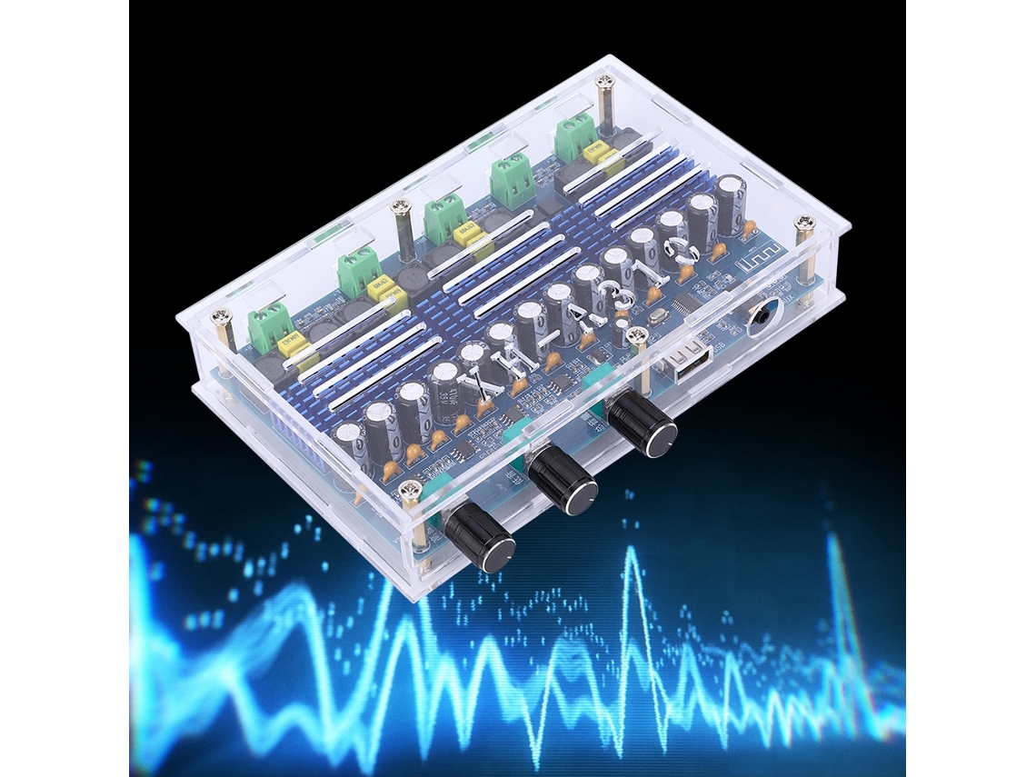 Laxiscreed Amplificador Digital De Potência 4 Canais Com Bluetooth Para Ajuste