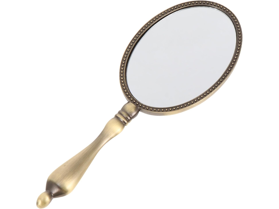 Espelho De Bolso Para Maquiagem Retrô, Elegante E Compacto, Em Liga De Zinco.