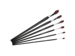 6pcs Pincéis De Cabelo De Nylon Para Água, Acrílico, Guache, Óleo Estilo B