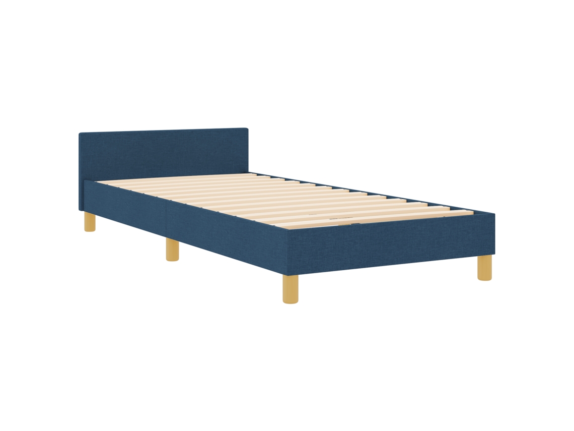 Conjunto 1 Estrado De Cama Plataforma Vidaxl Azul Tecido (100 X 200 Cm)
