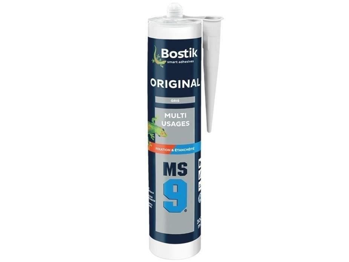 Adesivo De Fixação E Vedação Bostik Ms9 Original Multimaterial Colagem Flexível E Poderosa Cinza Cartucho De 300 Ml