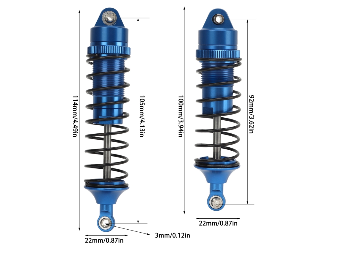 Amortecedor De Choque Para Carro Rc Traseiro E Dianteiro Alumínio Alto Resistência Para Traxxas Slash 4x4 1/10 Azul Escuro