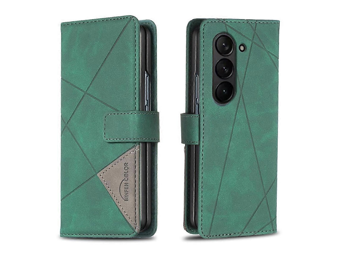 Capa De Celular Em Couro Com Textura De Losango E Fecho Magnético Para Samsung Galaxy Z Fold7