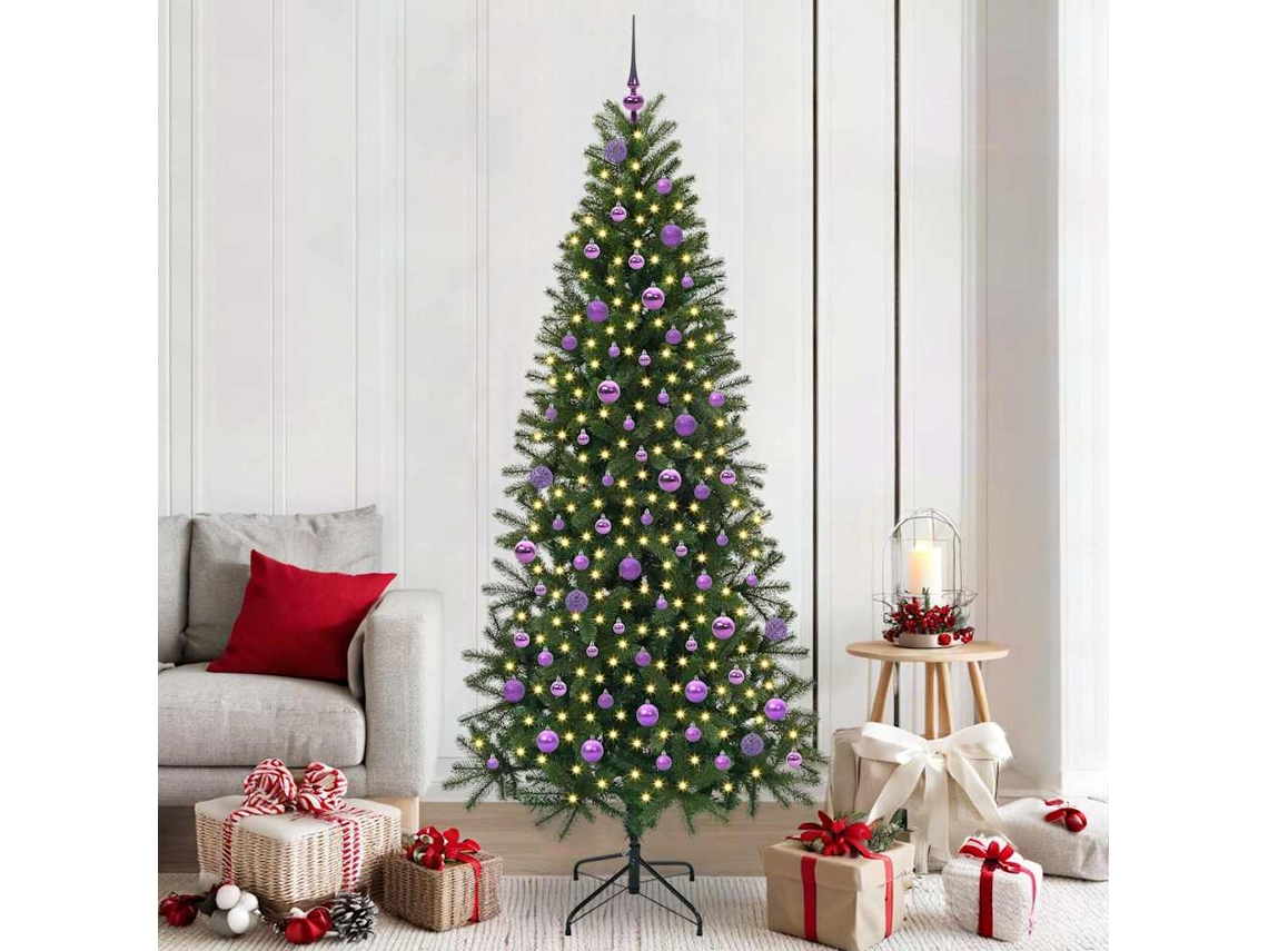 Vidaxl Árvore De Natal Artificial Verde 210 Cm Pe E Pvc
