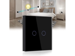 Interruptor Táctil Preto 2 Gang 2 Vias com Led | S/MARCA