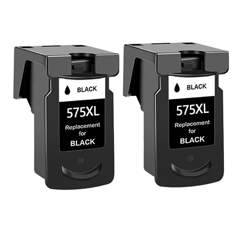 2 Tinteiros Refabricados Pretos Pg575 Cl576 575xl 576xl Pg 575 Cl 576 para Impressoras Canon Pixma Ts3550i Ts3551i Tr4750i Tr4751i MDUG