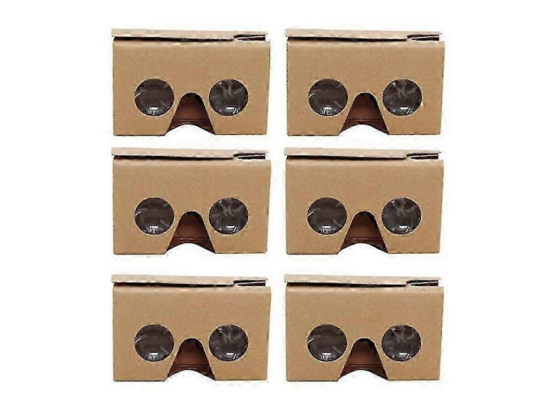 6 Peças De Óculos 3d Para Cardboard V2 Vr 4.5-6 Polegadas + Faixa De Cabeça, Óculos De Realidade Virtual 3d