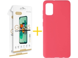 Kit Capa e 2 Películas Samsung Galaxy A51 5G ACCETEL Liso (Rosa)
