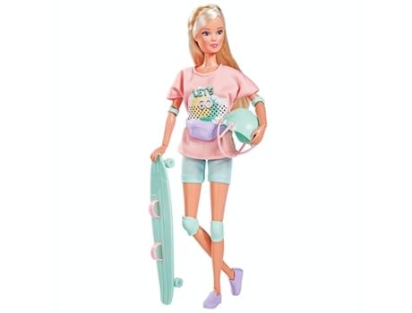 Skatista de Boneca Steffi Love Com Longboard (Idade Mínima Recomendada: 3 anos)