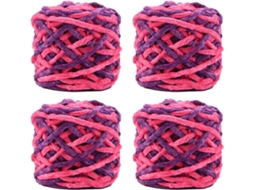 Fio De Tricô 4 X 100g Fio De Tricô Multicolorido Para Crochê, Fio Macio E Grosso, Gradiente Slowmoose