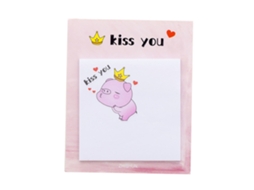 Adesivo De Porquinho Rosa Fofo Para O Coração De Uma Menina E Alunos Aquaforge (kiss You)