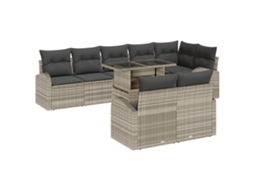 Conjunto 9 Conjunto De Sofá De Jardim Vidaxl Cinzento-claro Vime Pe (289 X 124 X 85 Cm)