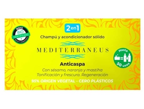 Champô e Acondicionador Sólido Anticaspa 50 g MEDITERRANEUS