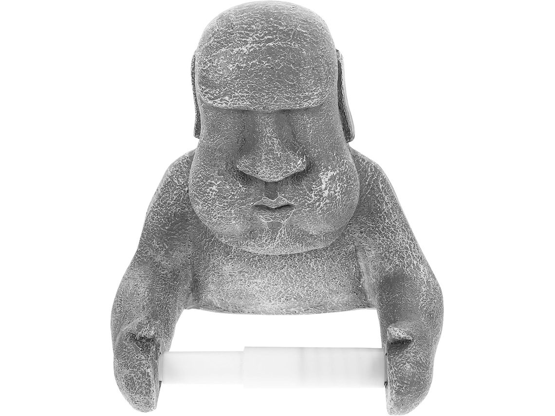 Porta Papel Higiênico Criativo Em Resina Com Estátua Moai, Suporte Resistente E De Fácil Acesso Para Cozinha Sala Estar