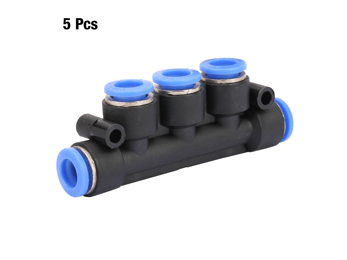 Conector Pneumático De 5 Vias Com Inserção Rápida, 8mm Od, Manifold Para Tubos De Ar
