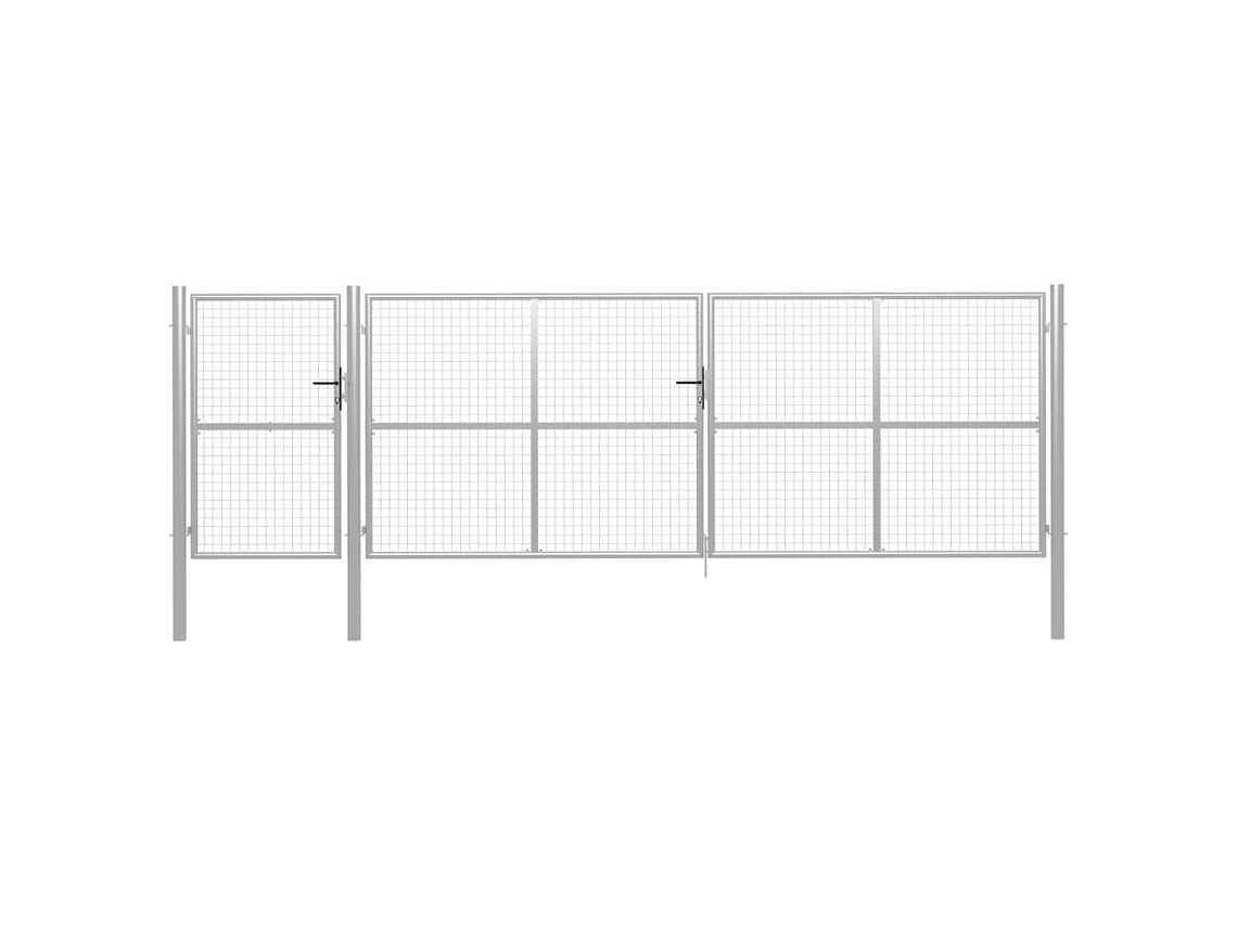Vidaxl Portão De Jardim Em Aço 500x150 Cm Prata