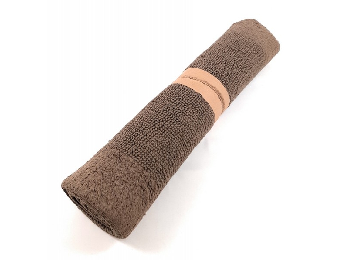 Tappeto Bagno Fazzini Di Puro Cotone Reversibile 70x140 Cm Marrone Corteccia
