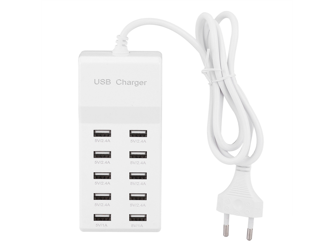 Carregador Usb Inteligente 10 Portas Carregamento Rápido 5v