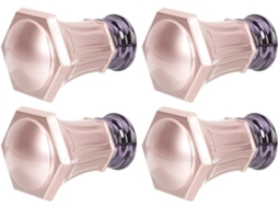 Conjunto De 4 Ponteiras Decorativas Para Varão De Cortina Em Liga De Alumínio Cor Ouro Rosa, Para Va