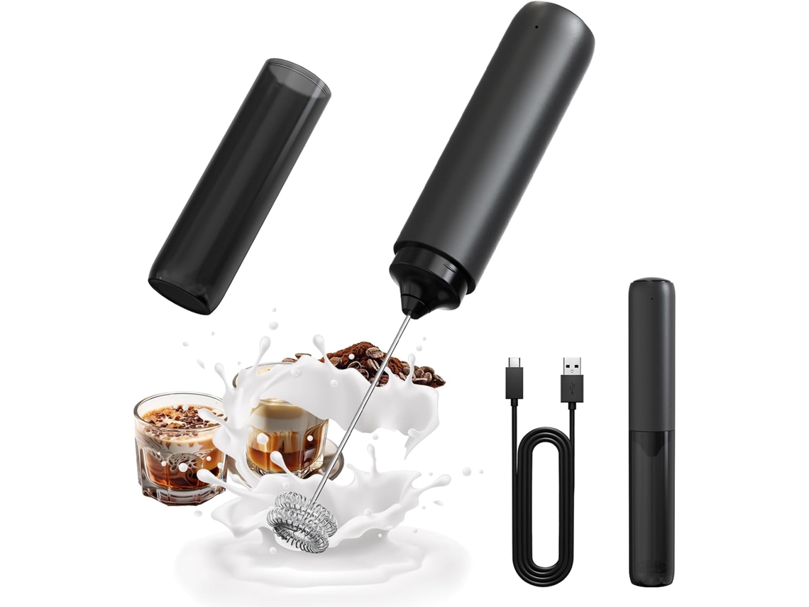 Espumador De Leite Portátil Recarregável Modelo 2025, Batedor Mola Dupla, Espumador Café Elétrico, Mão Para Bebidas. -aquaforge