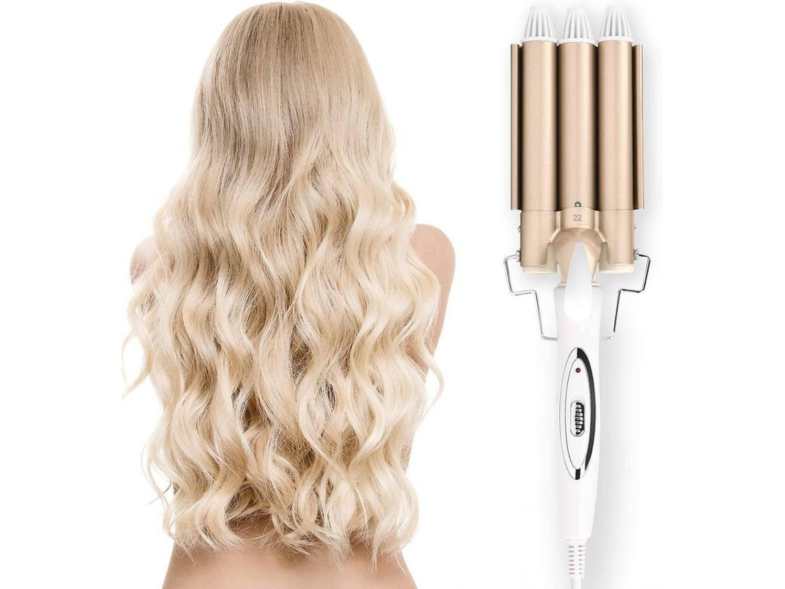 2026 pente de Cacho 3 Barris 2025 para Cabelo Curto Ou Longo com 2 Controles de Temperatura 22mm