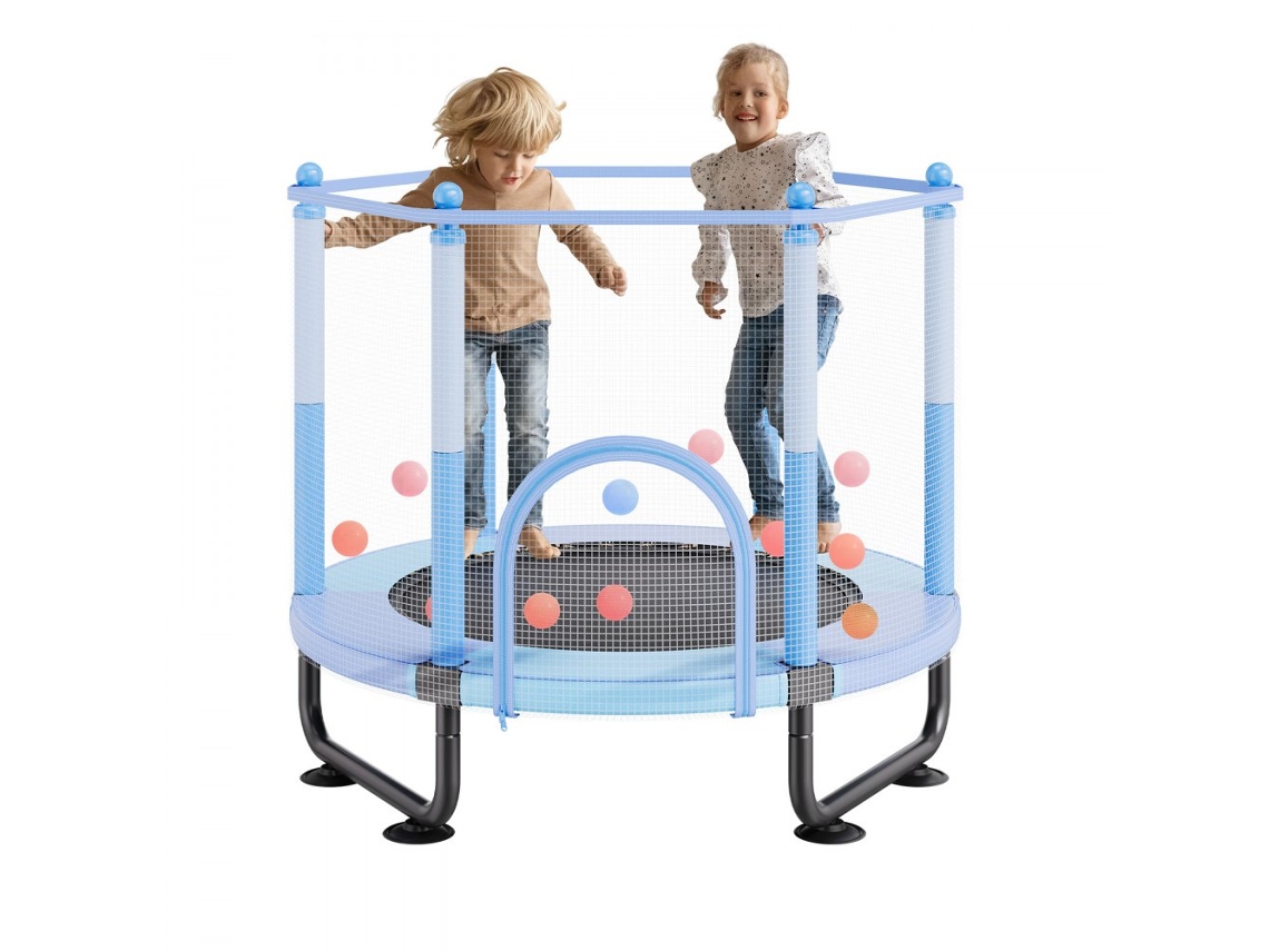 Trampolim Infantil Grande Com Cesto De Basquetebol, Resistente Para Uso Interno E Externo Tekmaquinas