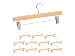 Conjunto De 12 Cabides De Madeira Para Calças Com Clipes