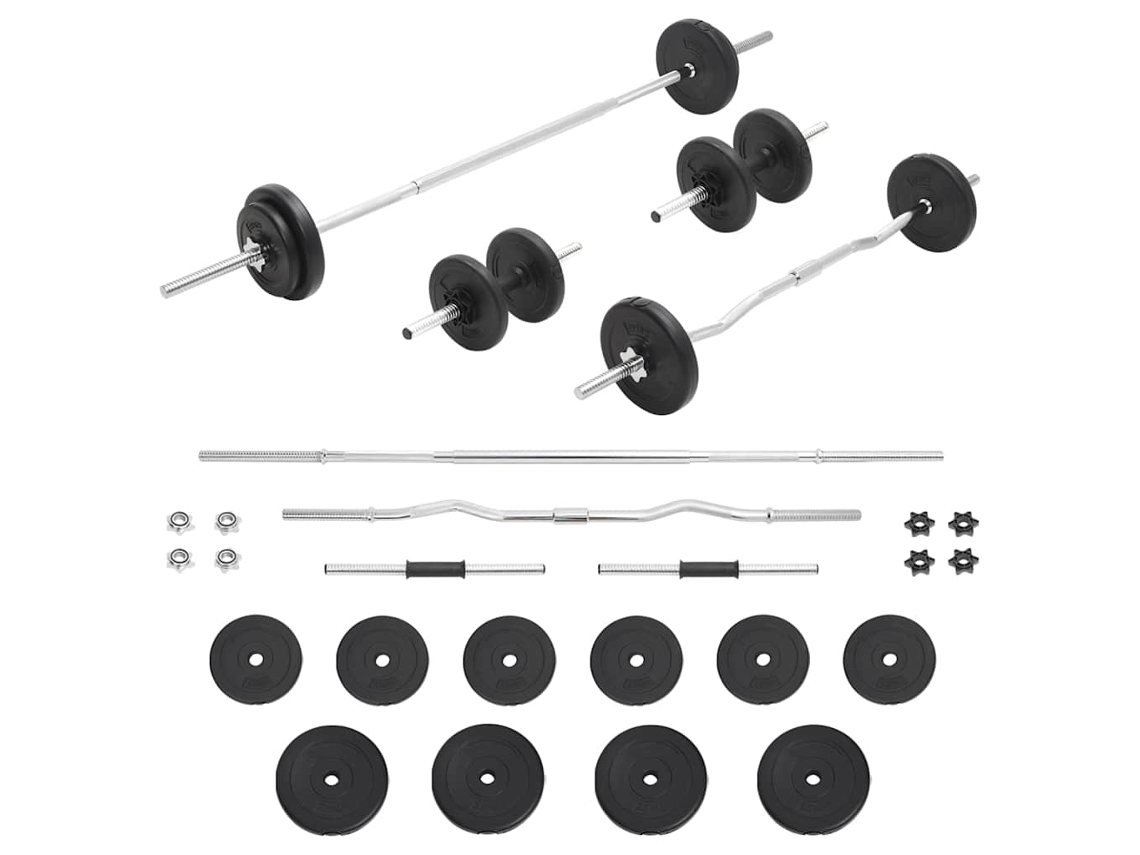 Vidaxl Conjunto De Barras E Discos 30 Kg