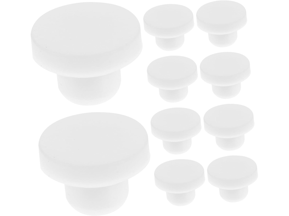Conjunto De 10 Rolhas Silicone Para Garrafas E Tubos, Vedação Segura À Prova De Vazamentos, Design Sólido E Durável