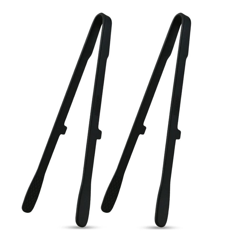 Pinças de Silicone para Churrasco, Antiaderentes, um Utensílio Essencial na Cozinha. MDUG (preto, 2 Unidades)