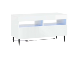 Vidaxl Gabinete De Tv Led Branco Brilhante Derivados De Madeira