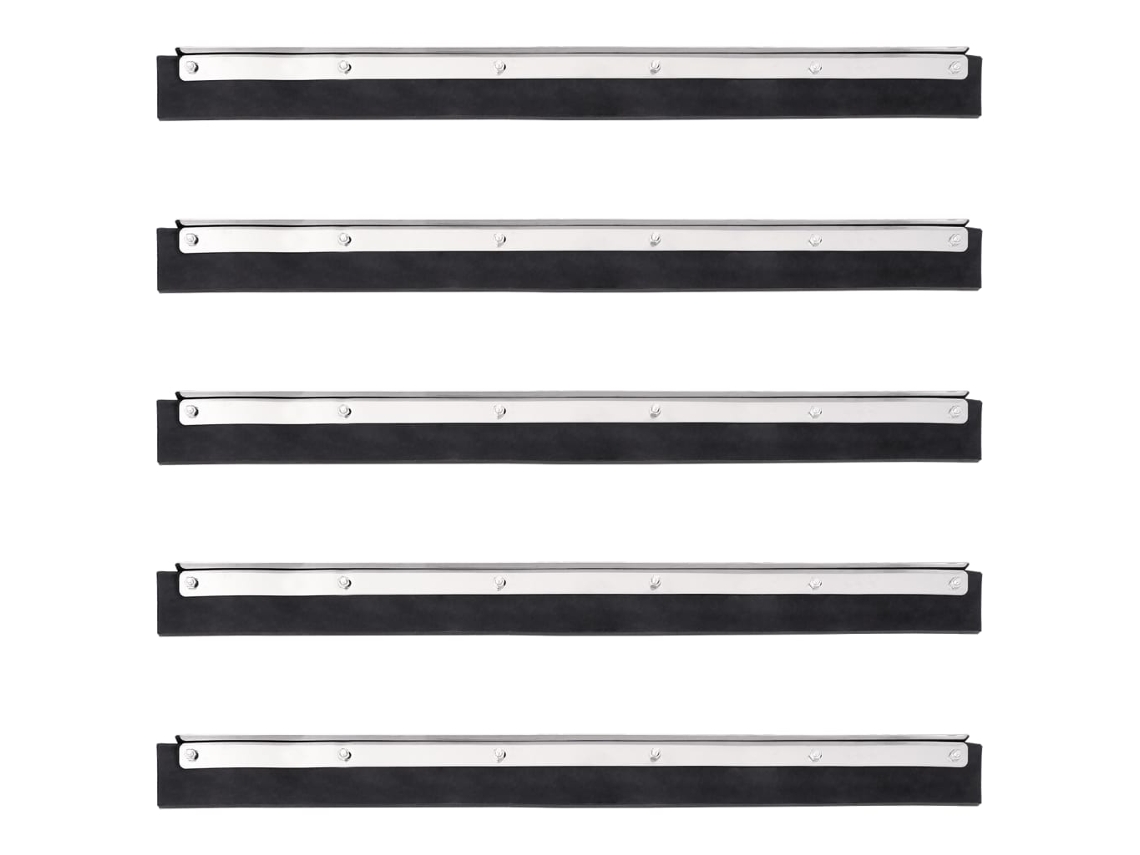 Vidaxl Cabeças De Rodo De Chão 5 Pcs 45,5x2x5 Cm Aço E Borracha