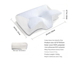 Lurelia Travesseiro Cervical, 1 Unidade, Espuma Viscoelástica, Ergonómico, Ortopédico, Capa Lavável, Para Dormir De Lado, Preto