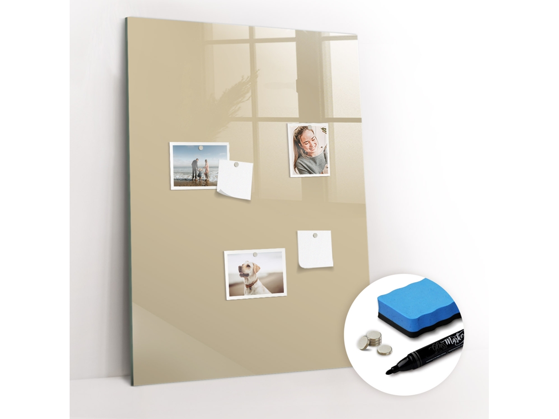 Quadro Magnético Decorativo Cor Bege Para A Sala De Estar Espelharte (70x100 Cm)