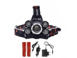 Lanterna de Cabeça Potente com 5 Leds Cree T6, Incluindo Baterias e Carregador. Cor: Preto BRILVIBERA