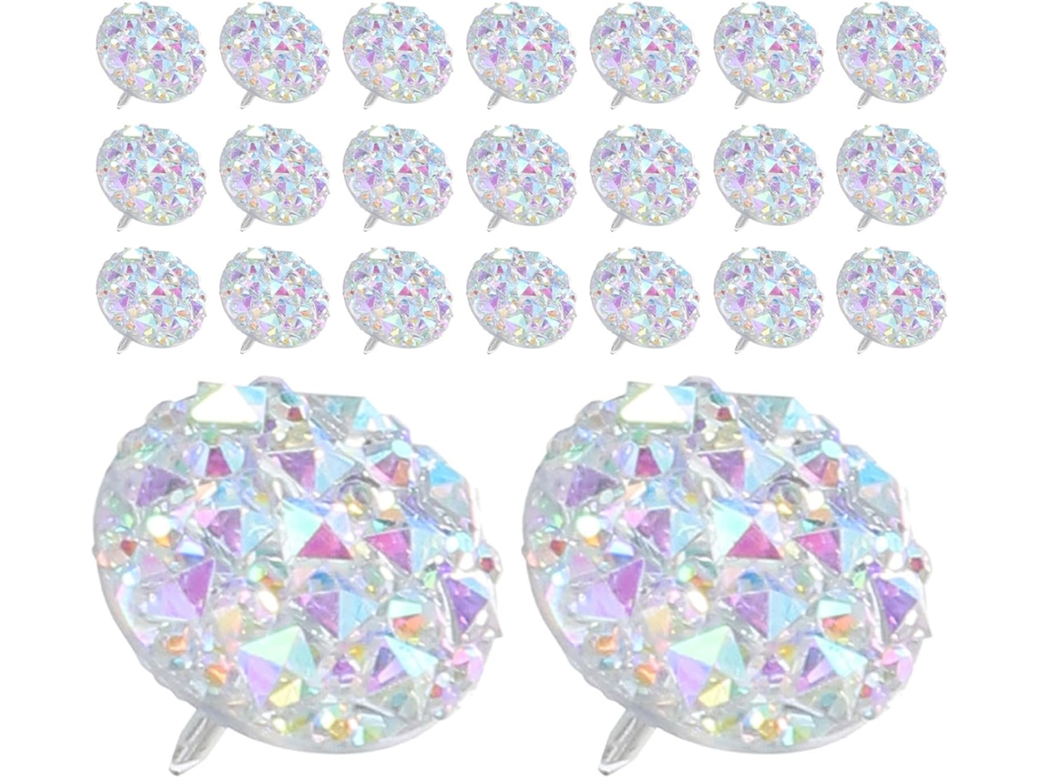 Tachinhas decorativas redondas Sewacc, seguras e práticas, 60 unidades em resina com glitter, design elegante e