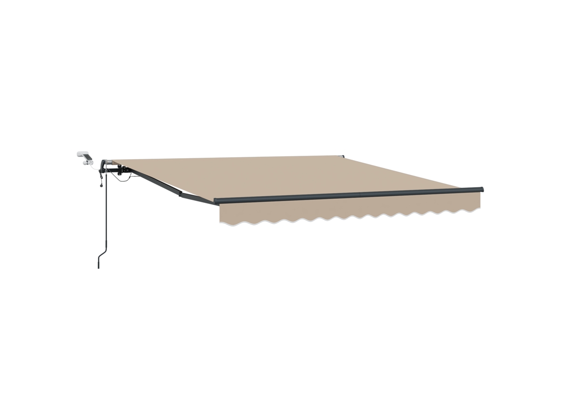Toldo Retrátil Automático Com Led Bege Vidaxl Bege Poliéster (300 X 250 Cm)