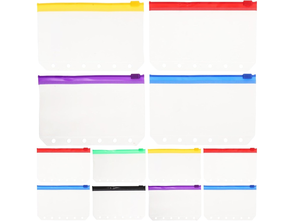 Conjunto De 30-sacos Alipis Em Pvc Fosco Para Pastas 6-argolas, Envelopes A7 5x3 Polegadas Com Zíper, Coloridos, Para