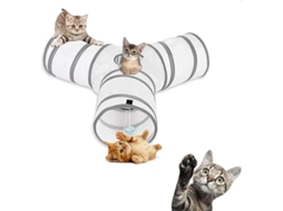 Tunnel de Brincar para Gatos e Gatinhos Dobrável com Três Passagens, Adequado Cachorros Coelhos, Ergonômico, Uso Diário STELASPLEN