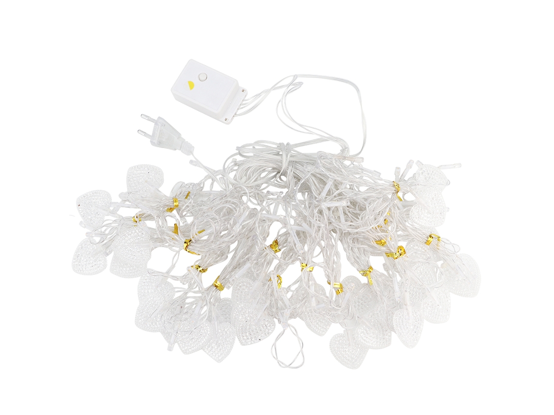 Rebe-cortina De Luzes Led Em Forma De Coração Impermeável Para Decoração De Natal Interior