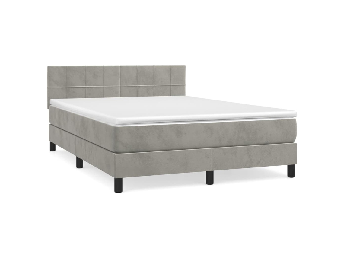 Box Spring Bed, Box Spring Beds Vidaxl Cinzeto Veludo (140 X 200 Cm)