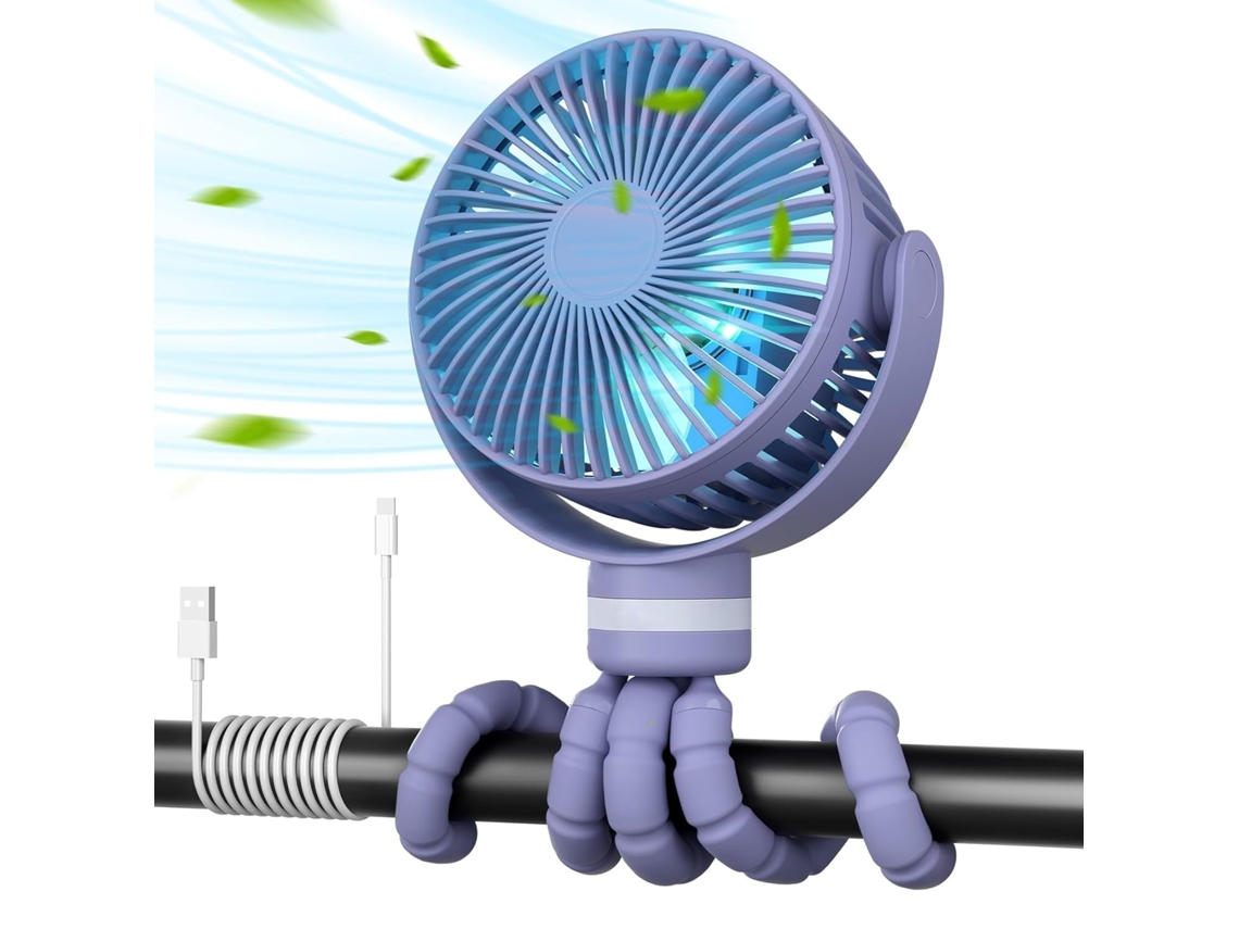 Ventilador Portátil Para Carrinho De Bebê, 8000mah, Bateria Ultralonga De 27 Horas, Ventilador Removível Para Carrinho De Bebê, 4 Slowmoose