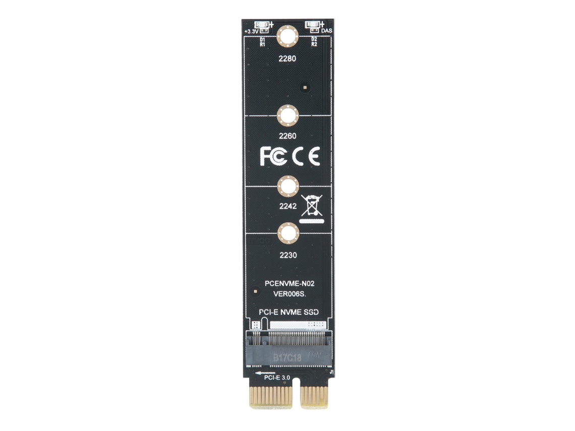 Placa De Riser Adaptador Conversor Pcie Para M.2 Nvme Com Aleta De Resfriamento