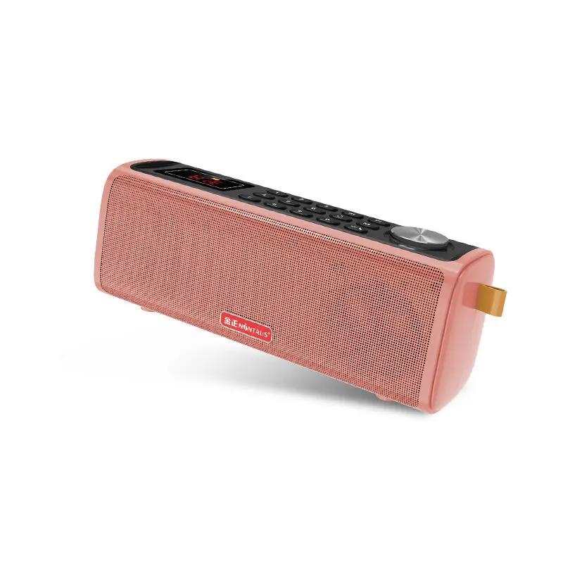 Mini Rádio Fm 10w Alto falante Bluetooth Cartão Tf Leitor de Música Usb, Suporte Cvc Redução de Ruído para Chamadas/gravação MDUG (rosa)