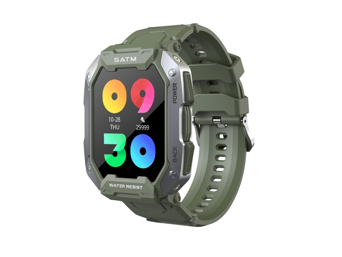 Relógio Inteligente Com Tela Tft Hd De 1,71 Polegadas, Compatível Com Monitoramento De Frequência Cardíaca E Oxigenação Sanguínea (verde).