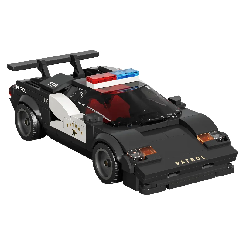 Conjunto De Blocos De Montar Em Miniatura De Veículo Urbano (carro De Patrulha)