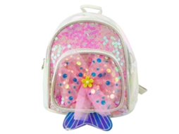 Children's Backpack Sequins Tulle Bow White 20cm 3.8l
