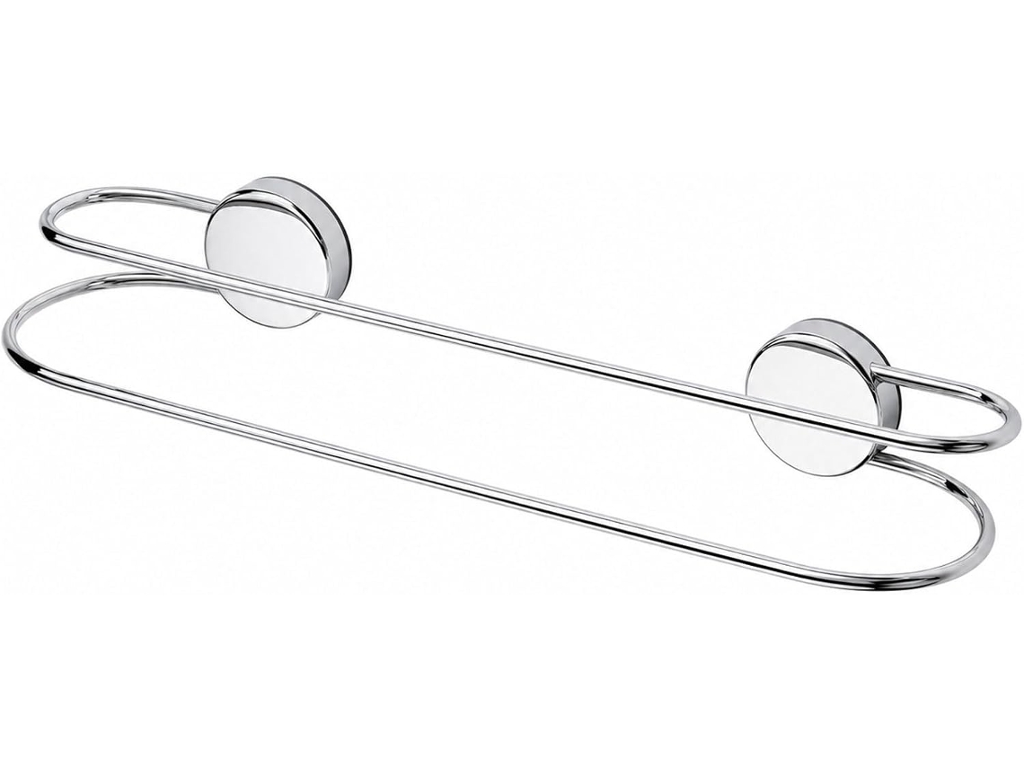 Suporte Duplo Para Toalhas Em Aço Inoxidável, 43, 6cm 17 Polegadas, Com Ventosa, Para Montagem Na Parede Do Banheiro
