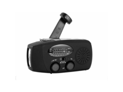 RÁDIO DE MANIVELA AQUAFORGE com célula solar, lanterna, bateria externa de 2000mah, emergência